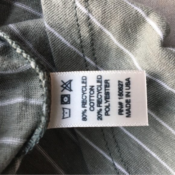 Recycled cotton sage colored striped tee - Picture 7 of 8